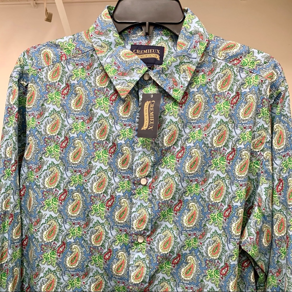 Daniel Cremieux Pearl Snap Paisley Shirt Large
